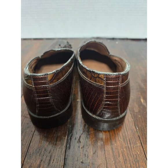 Stacy Adams Genuine Snake Brown Men\'s Loafers